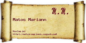 Matos Mariann névjegykártya